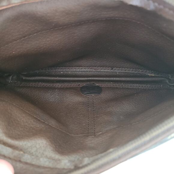 Longchamp Paris Signature Geniue Leather Brown Flap Shoulder Bag Purse Medium - Picture 3 of 10